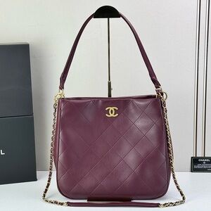 Chanel Burgundy Quilted Leather Shoulder Bag